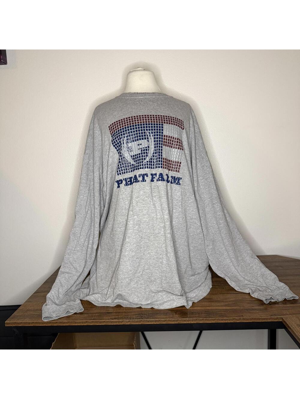 Phat Farm Long Sleeve Gray Graphic T-Shirt Men's 2XL